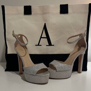 Stuart Weitzman Silver Platform Heels Size 6